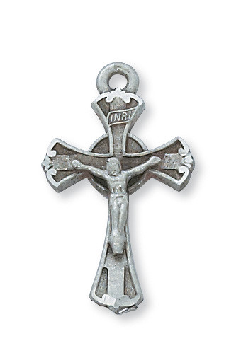 (D8051C) PEWTER CRUCIFIX 18" CHAIN