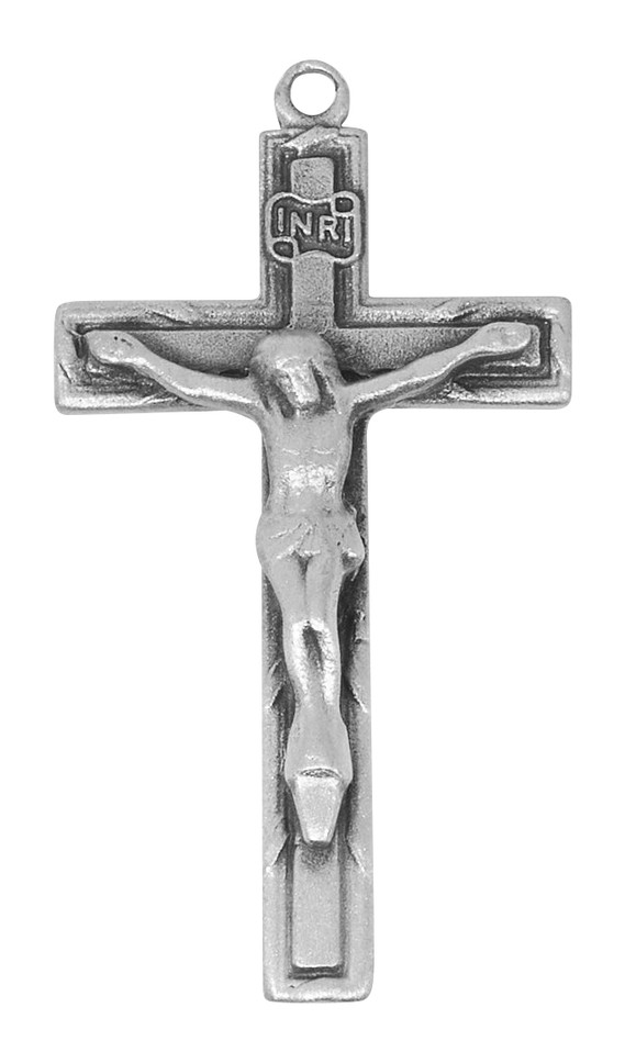 (D9039) 18" CHAIN PEWTER CRUCIFIX,