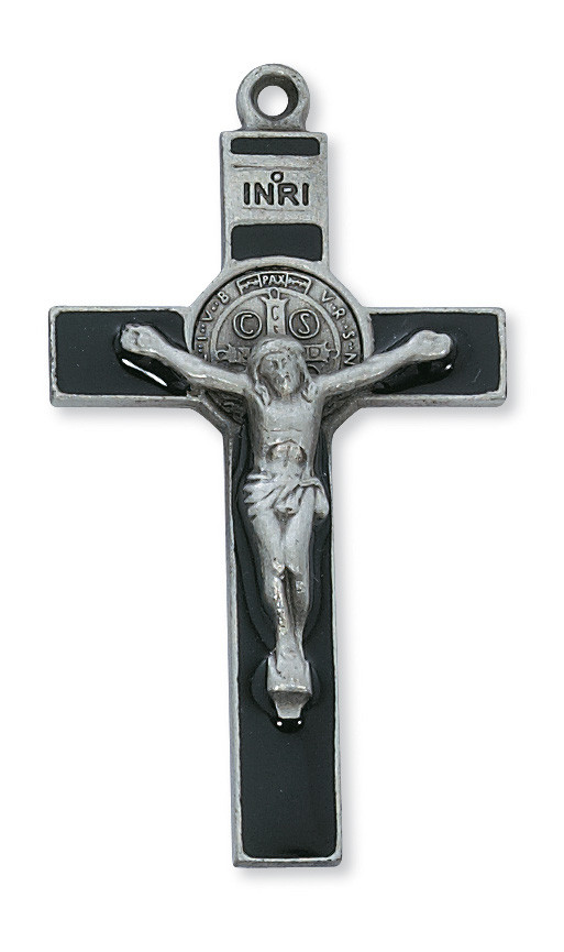 (D9078) PEWTER ST BENEDICT CRUCIFIX