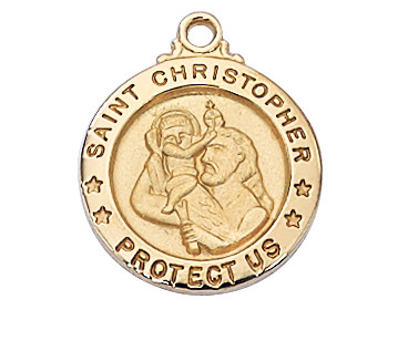 (J700CH) 18" CH G/SS ST. CHRISTOPHER