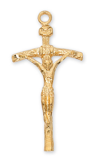 (J9040) 18" CH G/SS PAPAL CRUCIFIX