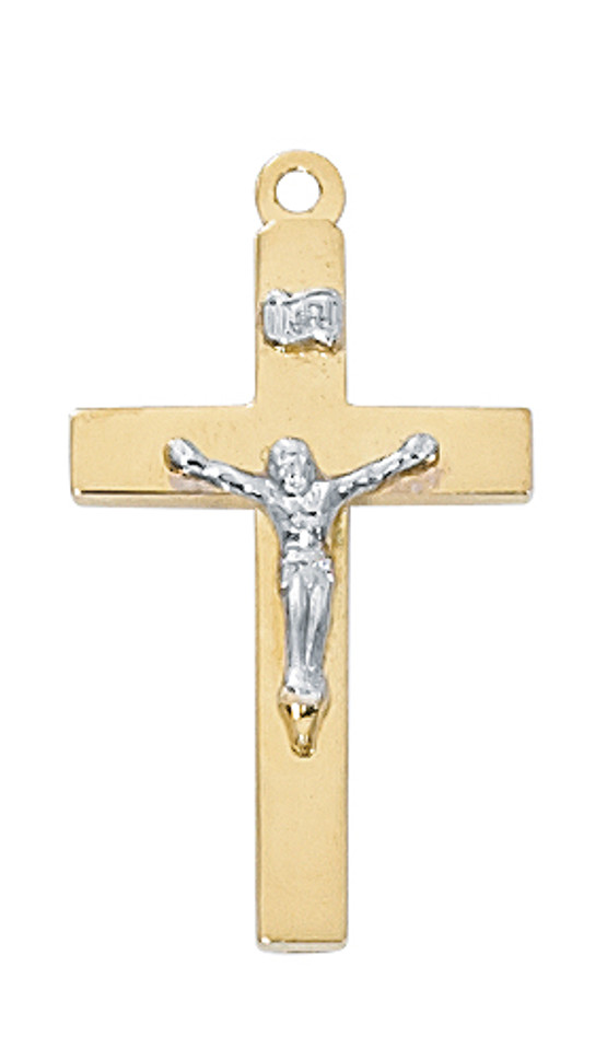 (JT9116) 20" CH G/SS TUTONE CRUCIFIX