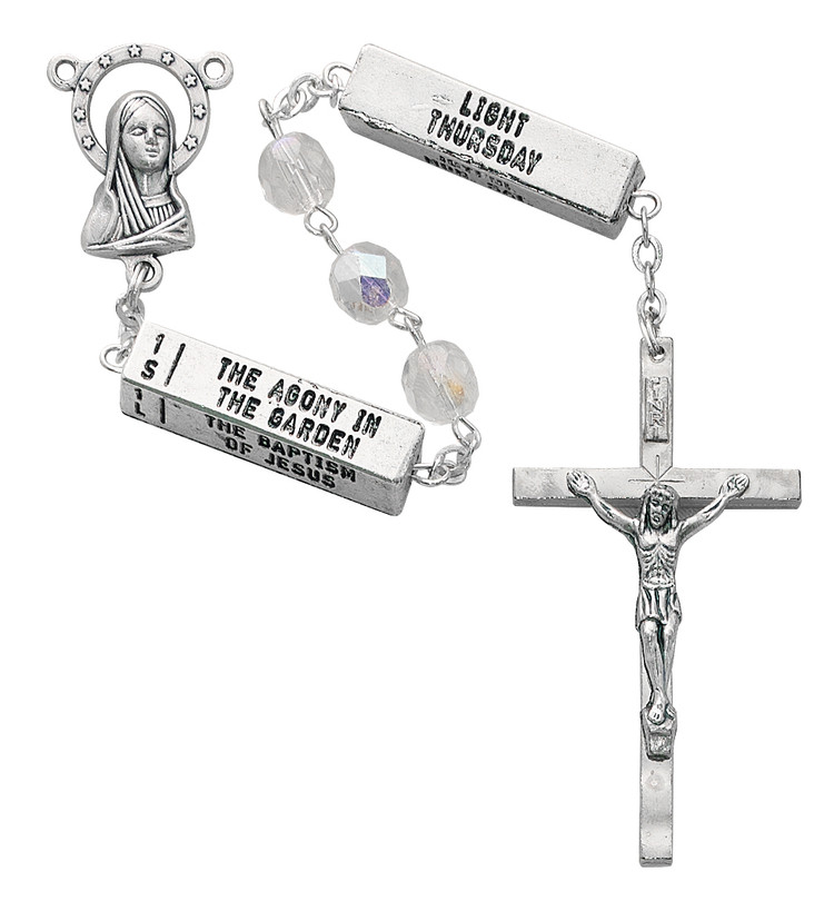 (258R) 7MM AB CRYSTAL MYSTERY ROSARY