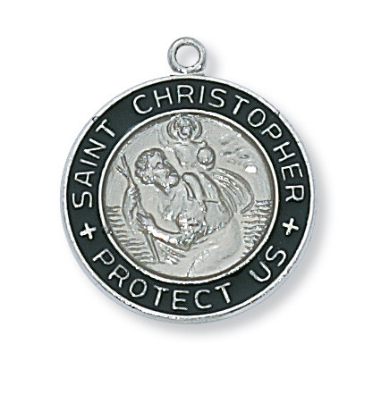 (L2014BW) 18" CH SS ST. CHRISTOPHER