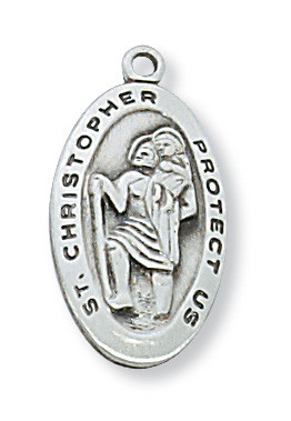 (L388) 18" CH SS ST. CHRISTOPHER 
