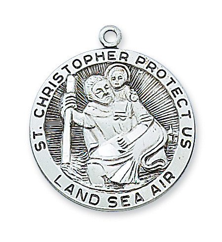 (L420CH) 24" CH SS ST. CHRISTOPHER 