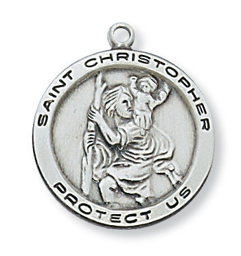 (L515CH) 18" CH SS ST. CHRISTOPHER