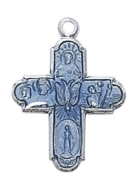 (L577) 18" CH SS BLU 4WAY MEDAL.