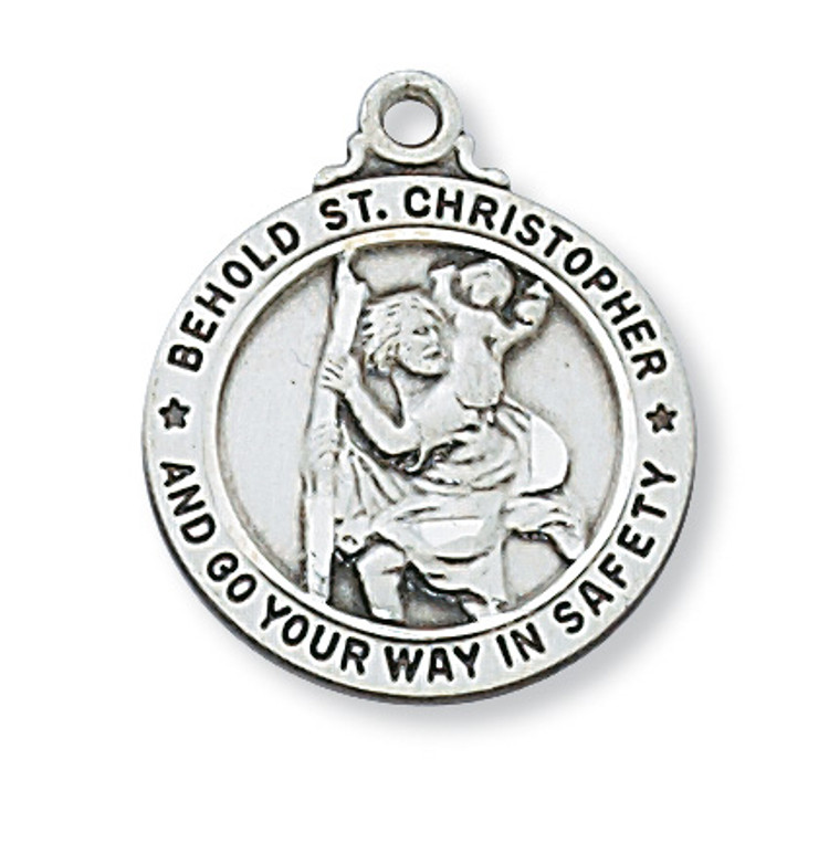 (L603) 20" CHAIN SS ST. CHRISTOPHER 