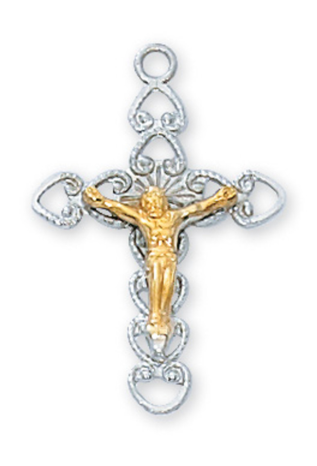 (L6086) 18" CH SS CRUCIFIX 