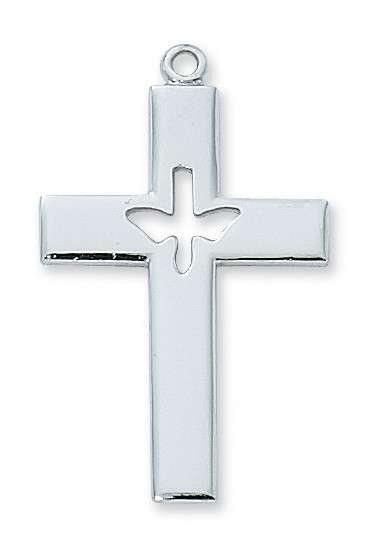 (L6093P) 24" CH SS CROSS HOLY SPIRIT 