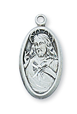 Sacred Heart Scapular Sterling Silver Medal