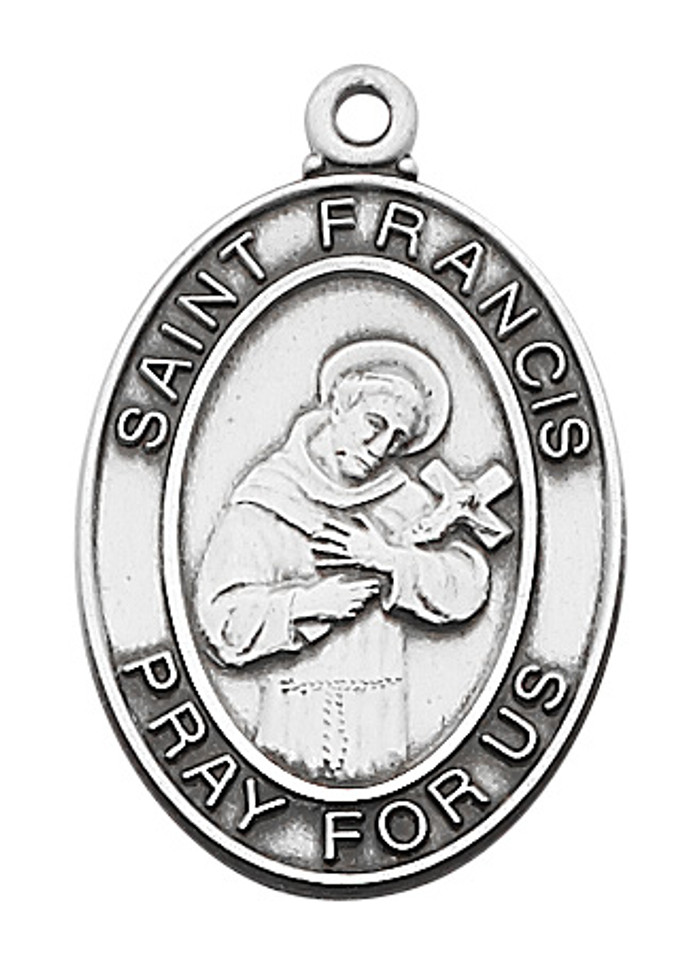 (L684FR) 24" CH SS ST. FRANCIS MEDAL