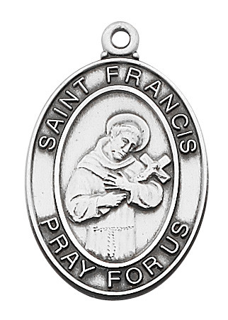 (L684FR) 24" CH SS ST. FRANCIS MEDAL