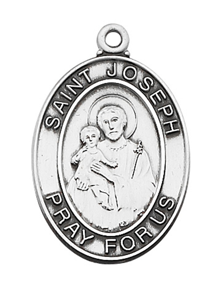 (L684JS) 24" CH SS ST. JOSEPH MEDAL