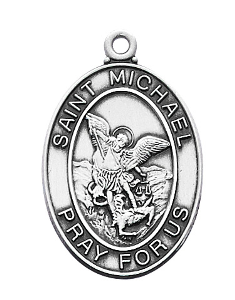 (L684MK) 24" CH SS ST MICHAEL MEDAL