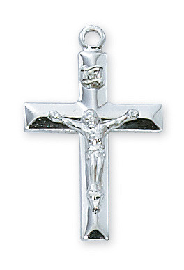 (L8010) 18" CH SS CRUCIFIX 