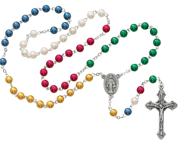 (P101F) 6MM PEARL MISSION ROSARY