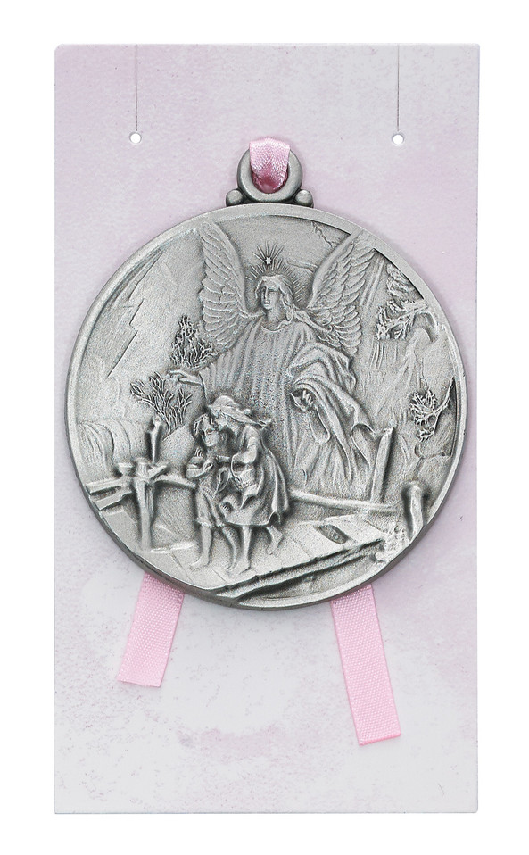 (PW12-GAP) GUARDIAN ANGEL CRIB MEDAL ON