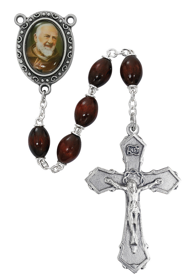 (R205DF) 6X8MM BROWN ST. PADRE PIO RSRY