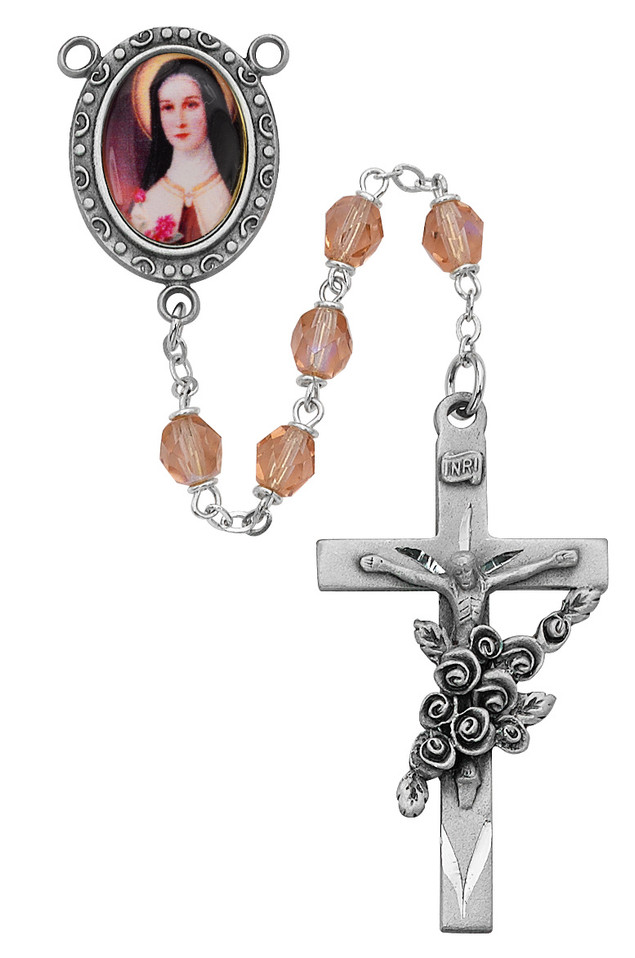 (R210DF) 6MM ROSE ST. THERESE ROSARY