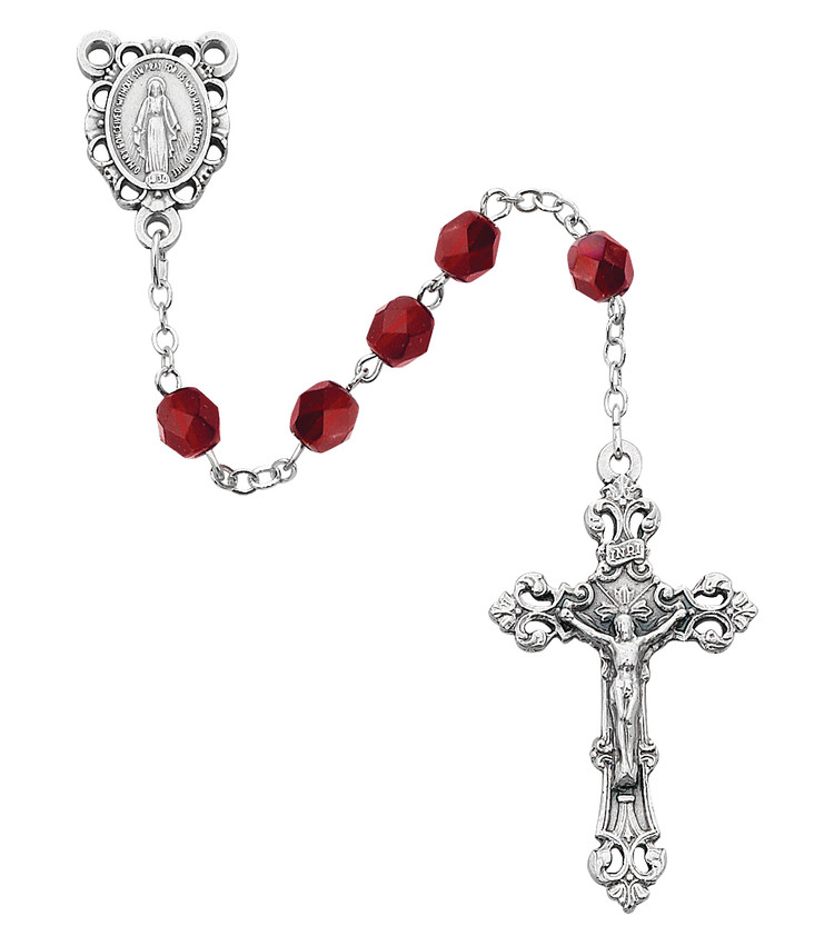 (R391-GAKF) 6MM AB GARNET/JANUARY ROSARY
