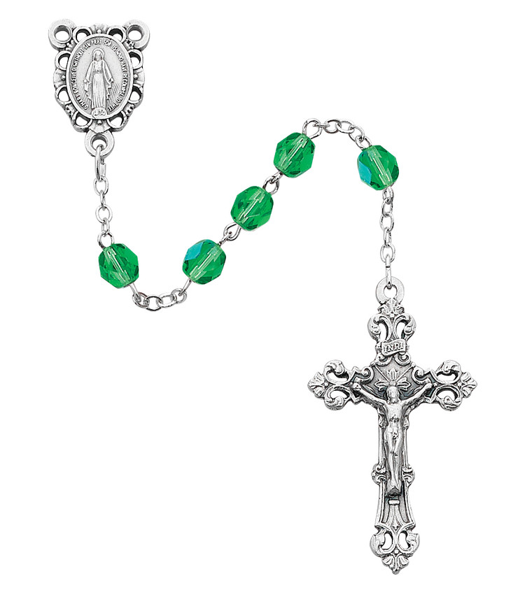 (R391-PEKF) 6MM AB PERIDOT/AUGUST ROSARY