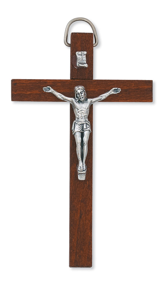 (94-24) 4" DARK BROWN CRUCIFIX"