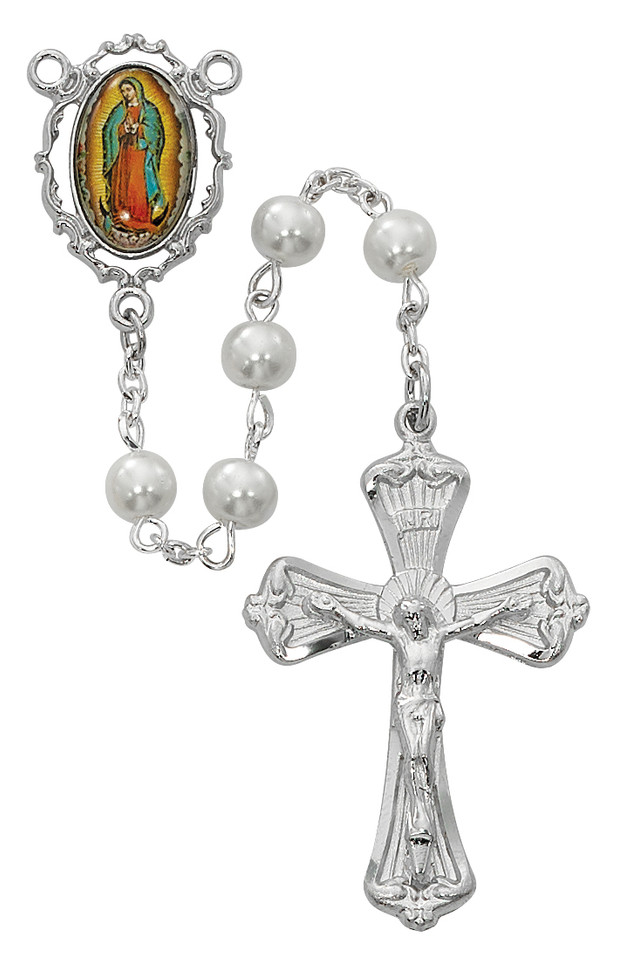 (R615RF) PEARL GUADALUPE ROSARY