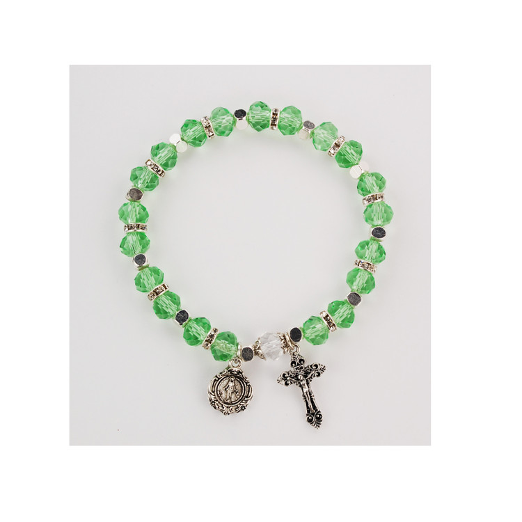 (BR814C) PERIDOT ROSARY BRACELET, CAR