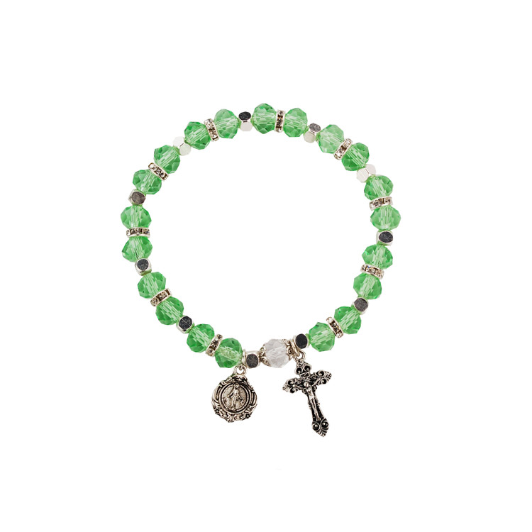 (BR814C) PERIDOT ROSARY BRACELET, CAR
