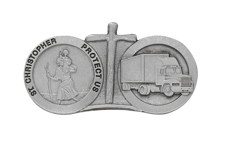 (VC-910) PEWTER VISOR CLIP, 18 WHEELER