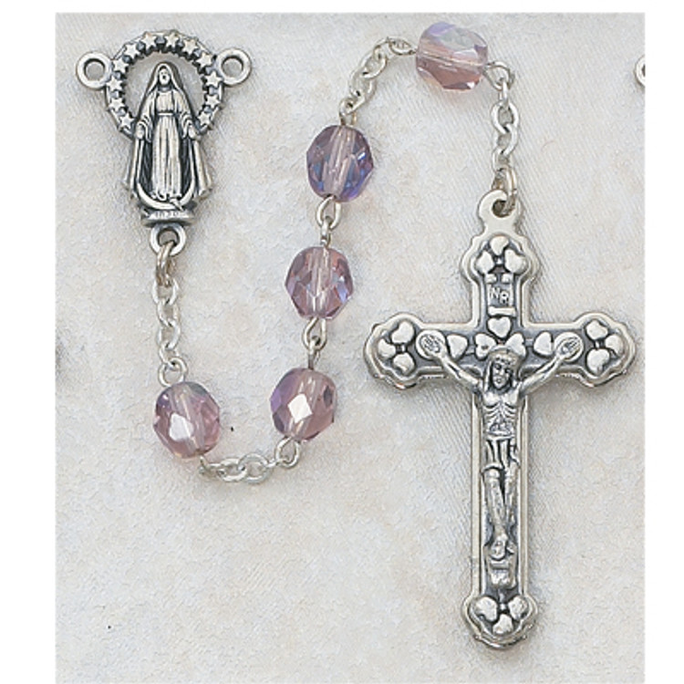 (120-AMR) 6MM AB AMETHYST/JUNE ROSARY