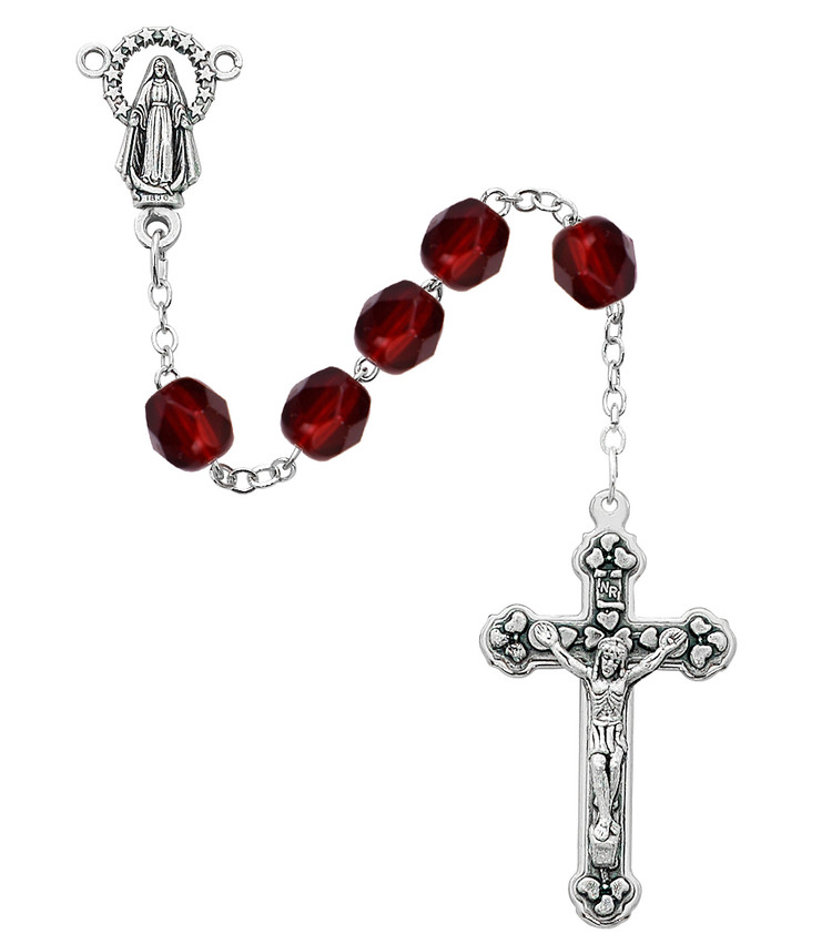 (120-GAX) 6MM GARNET/JAN ROSARY