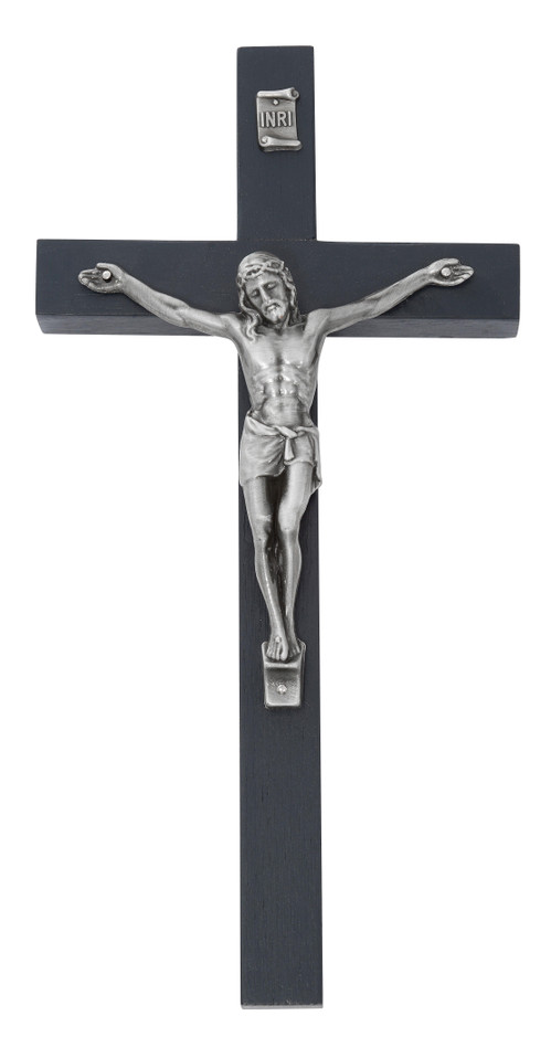 (81-79) 10" BLUE CRUCIFIX SILVER CORPU