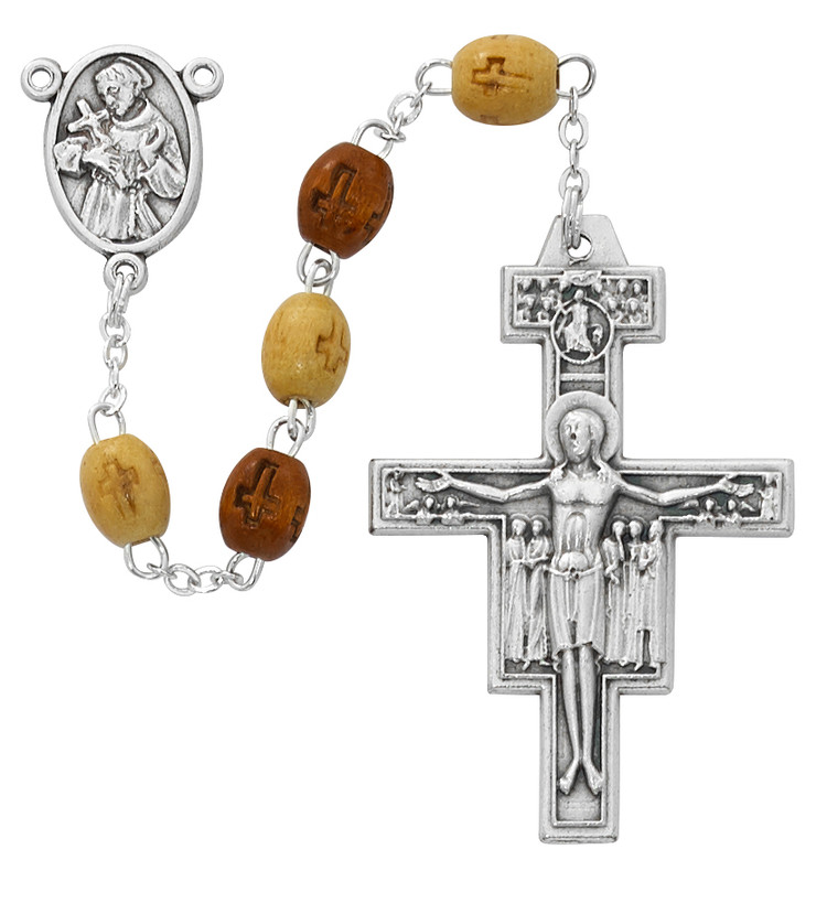 (P192X) WOOD TAU ROSARY