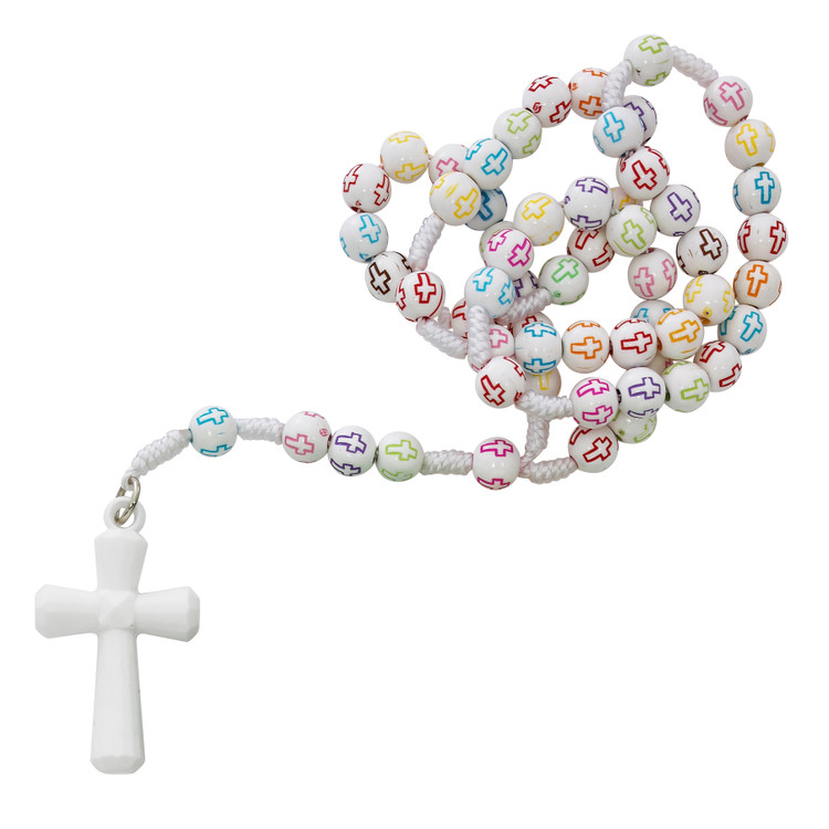 (P355C) KID'S MULTI COLOR ROSARY CARD