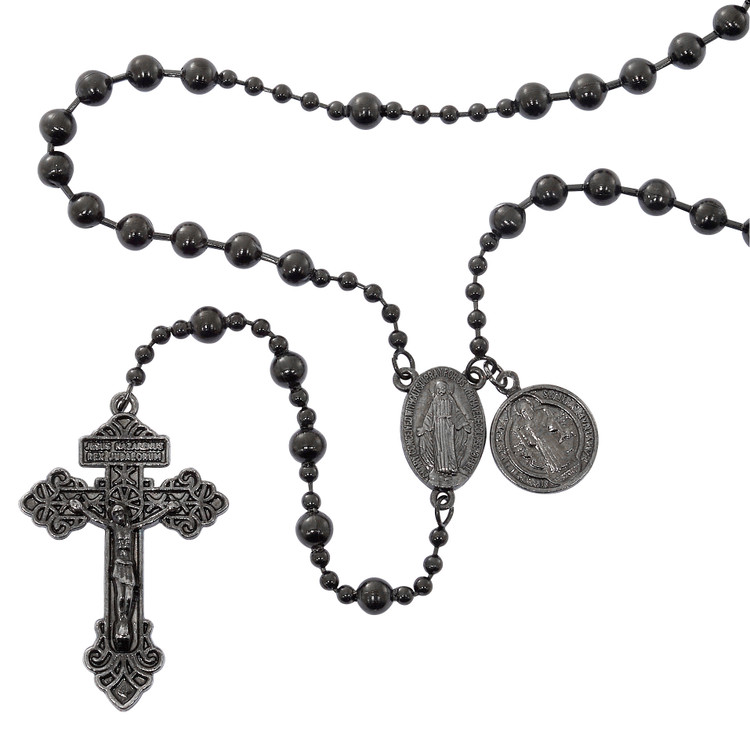 (P372R) BLACK METAL BATTLE ROSARY
