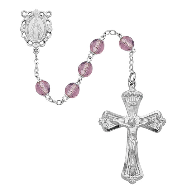 (880-AMKF) 6MM LT AMETHYST  ROSARY