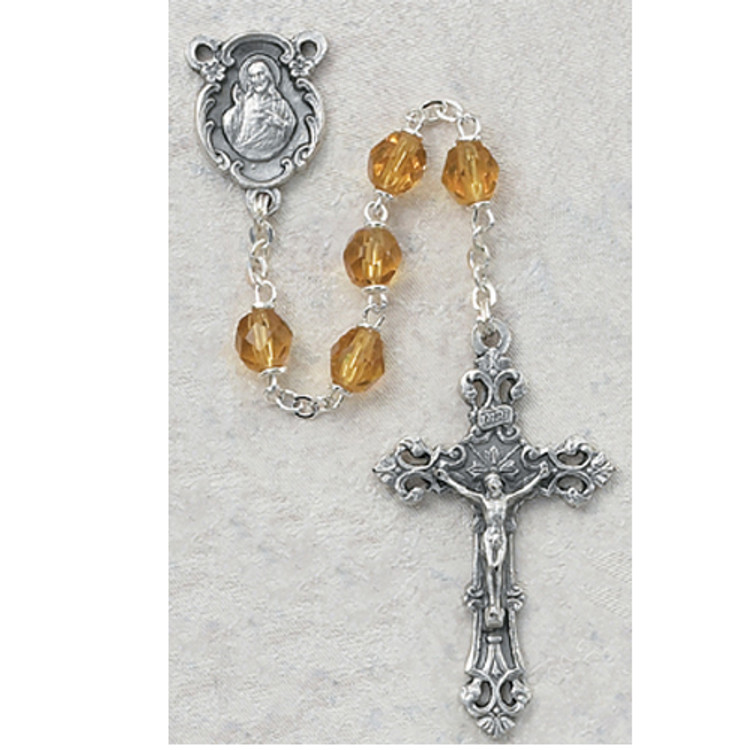 (875-TOF) 6MM TOPAZ/NOVEMBER ROSARY