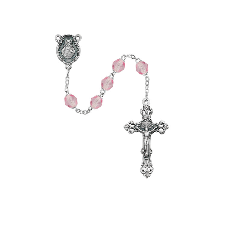 (875-RSG) 6MM ROSE/OCTOBER ROSARY