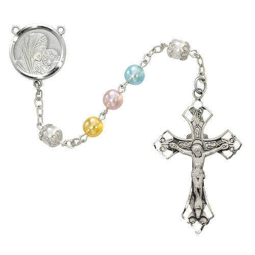 (590LF) SS 7MM MULTI PEARL ROSARY