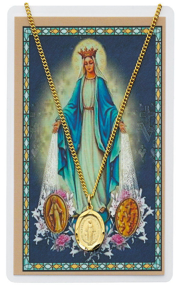 (PSH1603MI) G/PEWTER MIRAC. PRAYER CARD