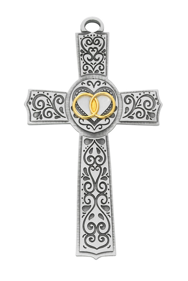 (71-21) 6" FILIGREE WEDDING CROSS