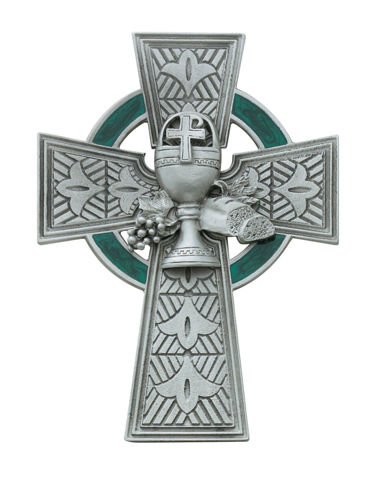 (75-33) 4 3/4" PEWT CELTIC COMM CROSS