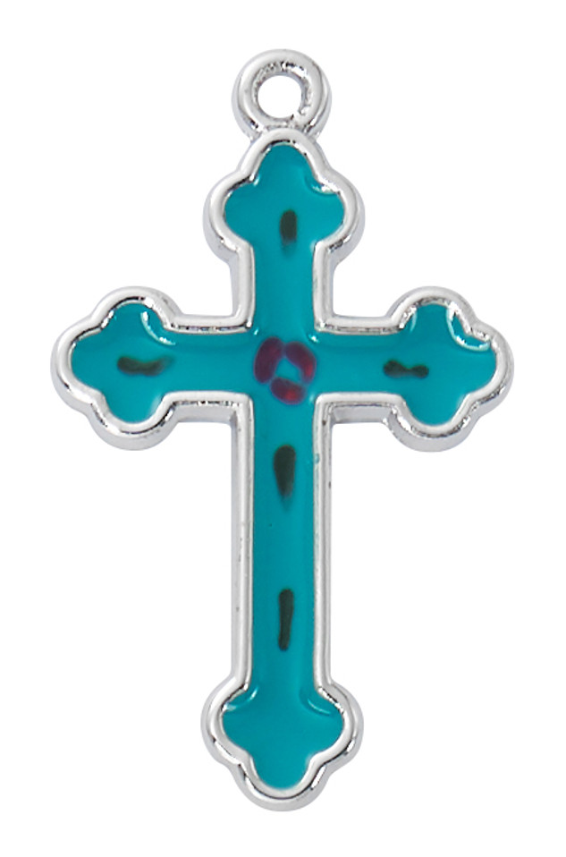 (L9253) 16"-18" CH SS  CROSS W/BLUE 