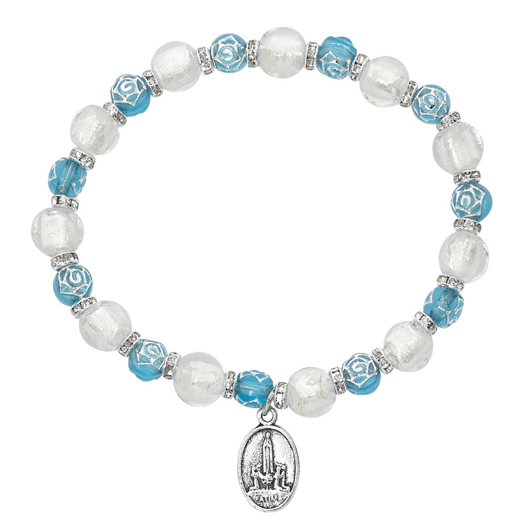 (B1021C) AQUA ROSE AND SILVER FATIMA