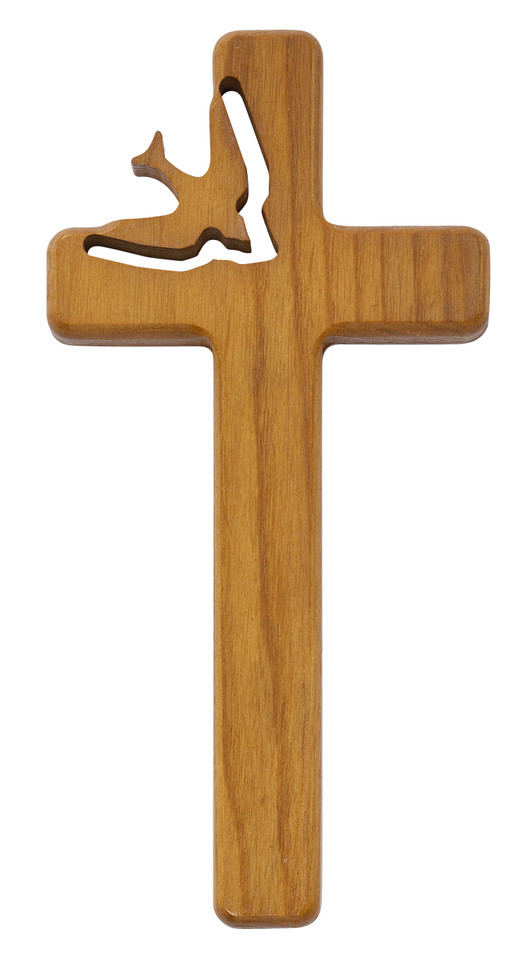 (77-46) 8" WALNUT HOLY SPIRIT CROSS