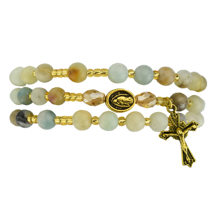 (B1032C) 6MM GUADALUPE AMAZONITE TWIST