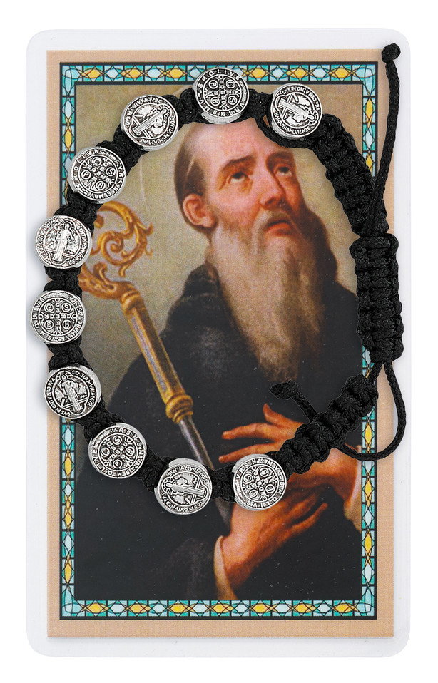 (PSD775) BLACK CORDED ST BENEDICT BRAC 